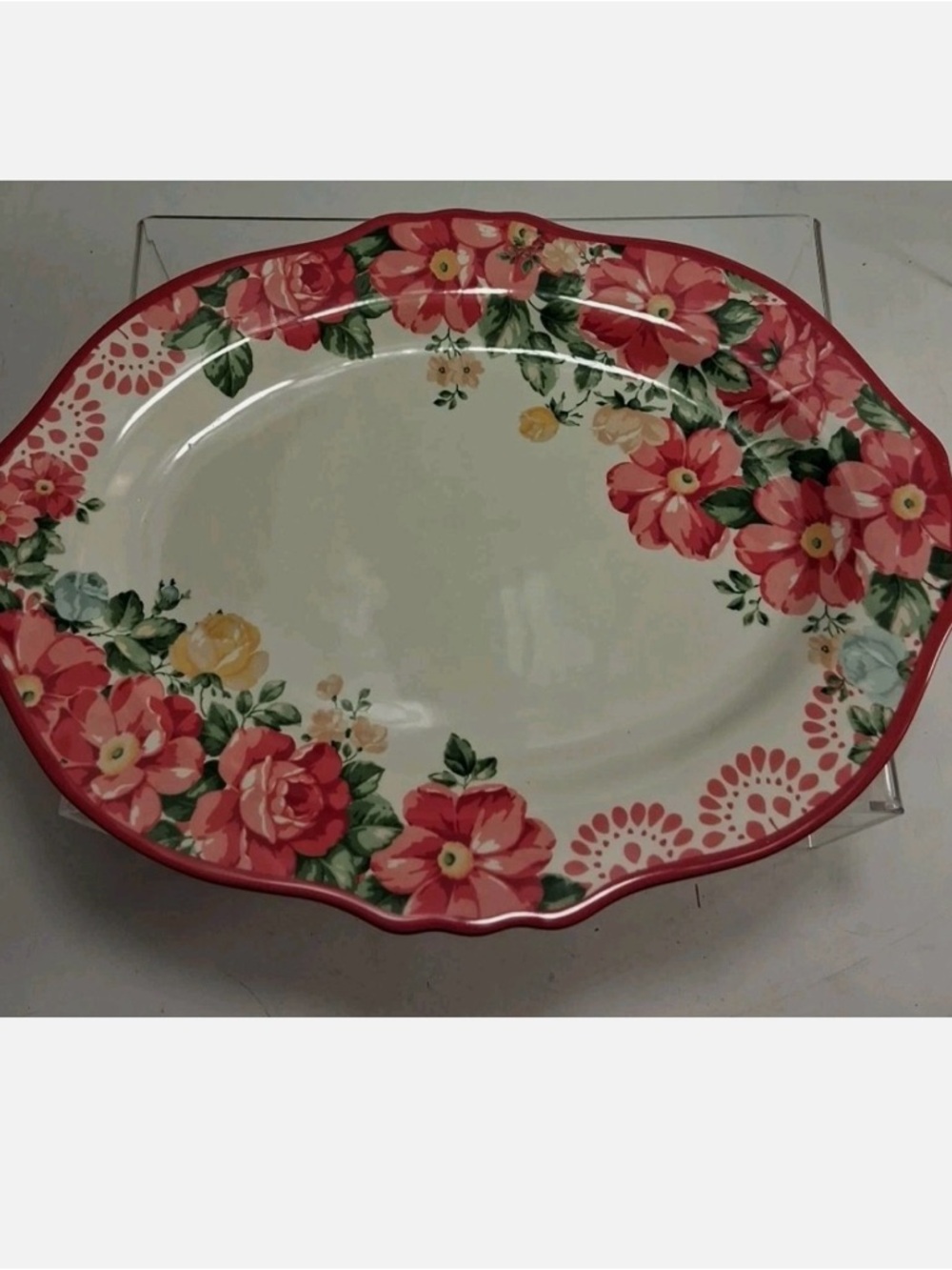 The pioneer woman Floral Pink Ceramic Serving Platter